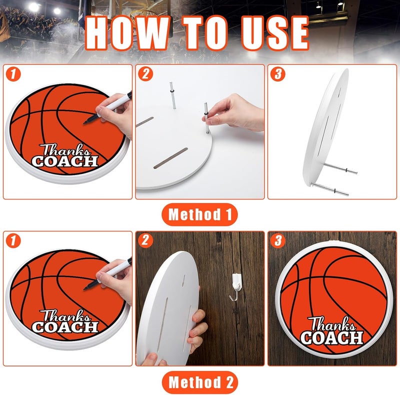 DoubleFill Basketball Thanks Coach Gifts from Team Home Plate Plaque for Trophy Sign Award Accessories, 9 x 10 Inches - Image 3